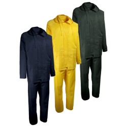 Ensemble de pluie professionnel veste et pantalon PVC Singer Safety VPLARMOR – jaune, vert et bleu marine