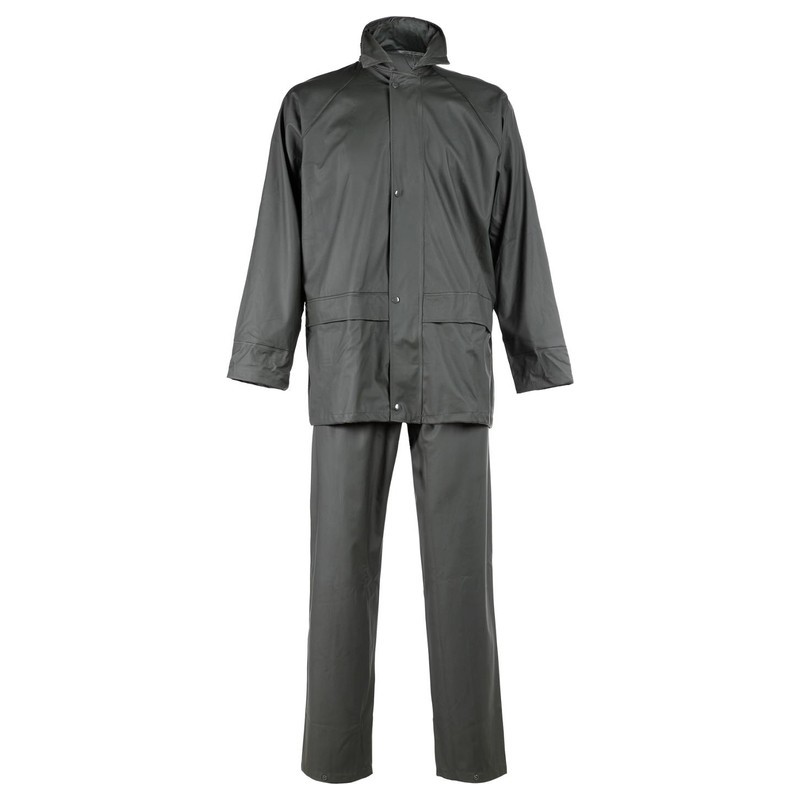 Ensemble de pluie GUPPY Nine Worths kaki – veste et pantalon avec poches