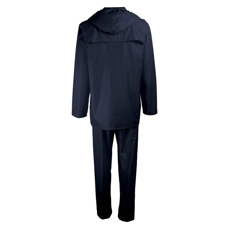 Vue arrière de l’ensemble de pluie bleu marine veste et pantalon – Singer Safety VPLARMORM
