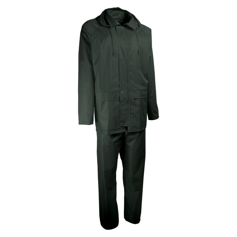 Ensemble de pluie professionnel vert PVC avec veste et pantalon – Singer Safety VPLARMORV