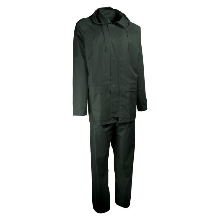 Ensemble de pluie professionnel vert PVC avec veste et pantalon – Singer Safety VPLARMORV