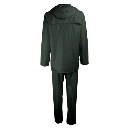 Vue arrière de l’ensemble de pluie vert veste et pantalon – Singer Safety