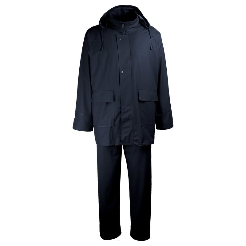 Vêtement de pluie professionnel bleu marine – vue de face de l’ensemble Singer Safety