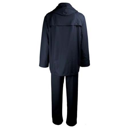 Vue arrière de l’ensemble de pluie bleu marine veste et pantalon – Singer Safety VPLRAINY
