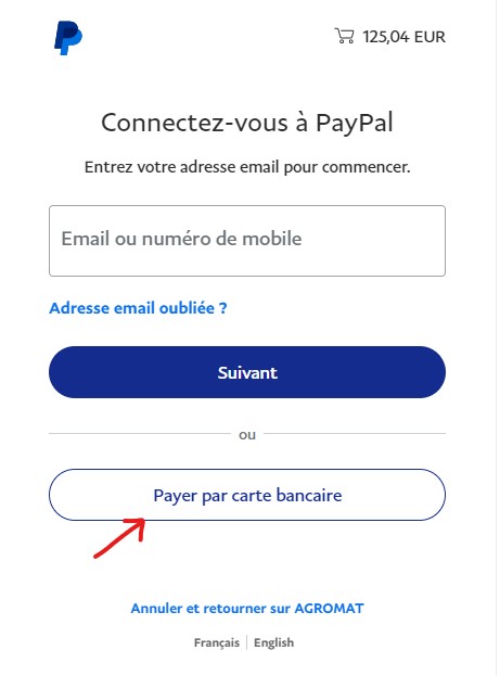 Paiement carte bancaire avec Paypal mais sans compte